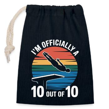 Diving diving board - Closable cotton gift bag (14x20cm) - navy - Front