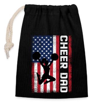 Cheer Dad - Closable cotton gift bag (14x20cm) - black - Front