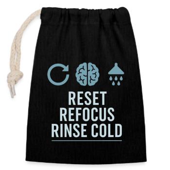Cold showers Mental hardness Cold exposure - Closable cotton gift bag (14x20cm) - black - Front