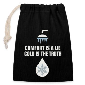 Cold showers Mental hardness Cold exposure - Closable cotton gift bag (14x20cm) - black - Front