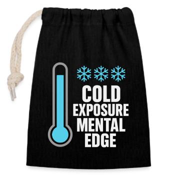 Cold showers Mental hardness Cold exposure - Closable cotton gift bag (14x20cm) - black - Front
