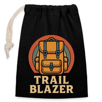 Trail Blazer Backpack Adventure - Closable cotton gift bag (14x20cm) - black - Front
