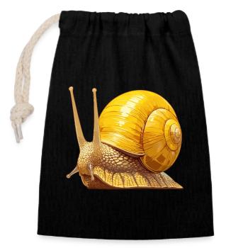 Snails Snail - Closable cotton gift bag (14x20cm) - black - Front