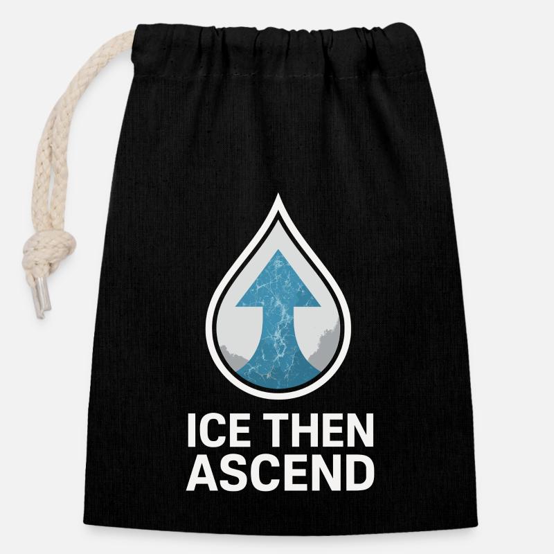 Cold showers Mental hardness Cold exposure - Closable cotton gift bag (14x20cm) - black