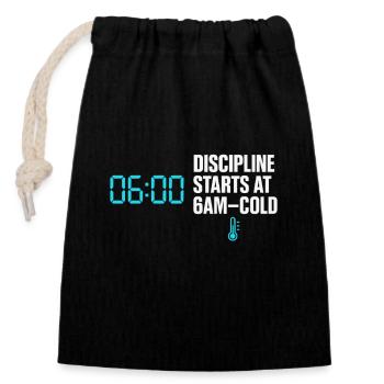 Cold showers Mental hardness Cold exposure - Closable cotton gift bag (14x20cm) - black - Front