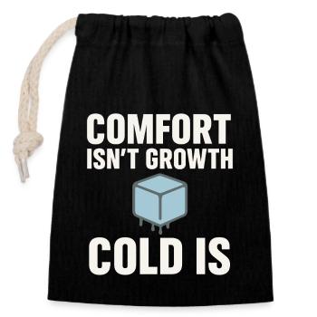 Cold showers Mental hardness Cold exposure - Closable cotton gift bag (14x20cm) - black - Front