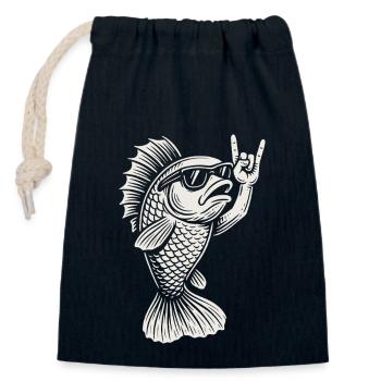 Metal Musik Goldfish Rock Musik Funny Fish Rock - Verschließbarer Geschenkbeutel aus Baumwolle (14x20cm) - Navy - Vorne