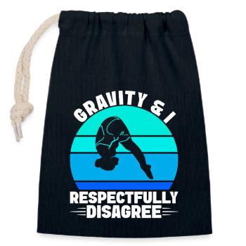 Diving diving board - Closable cotton gift bag (14x20cm) - navy - Front
