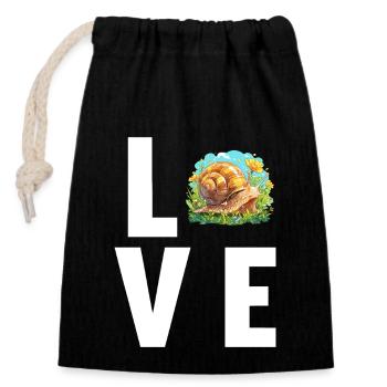 Snails Snail - Closable cotton gift bag (14x20cm) - black - Front
