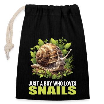 Snails Snail - Closable cotton gift bag (14x20cm) - black - Front