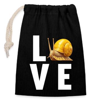 Snails Snail - Closable cotton gift bag (14x20cm) - black - Front