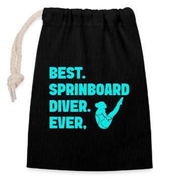 Diving diving board - Closable cotton gift bag (14x20cm) - black - Front