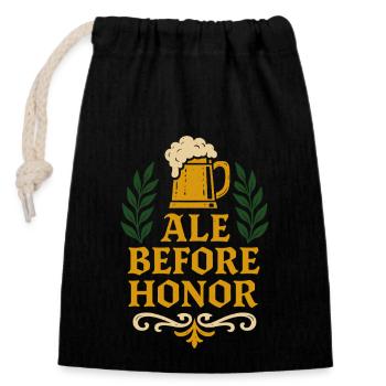 Medieval Tavern Renaissance Fair - Closable cotton gift bag (14x20cm) - black - Front