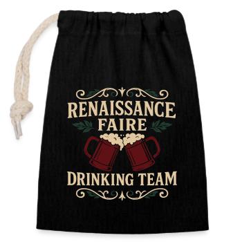Medieval Tavern Renaissance Fair - Closable cotton gift bag (14x20cm) - black - Front