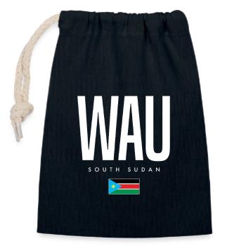 Wau Südsudan - Verschließbarer Geschenkbeutel aus Baumwolle (14x20cm) - Navy - Vorne