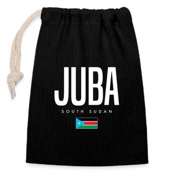 Juba, South Sudan - Closable cotton gift bag (14x20cm) - black - Front