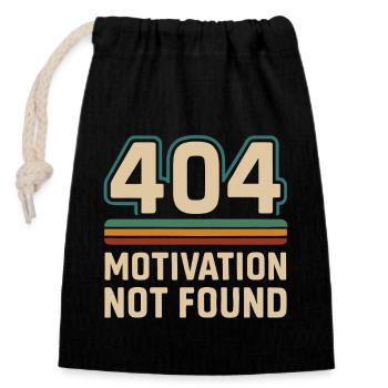 404 Motivation non trouvée Humour Dire - Sac cadeau en coton avec cordon (14 x 20 cm) - noir - Devant
