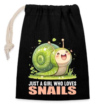 Snails Snail - Closable cotton gift bag (14x20cm) - black - Front