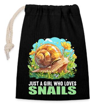 Snails Snail - Closable cotton gift bag (14x20cm) - black - Front