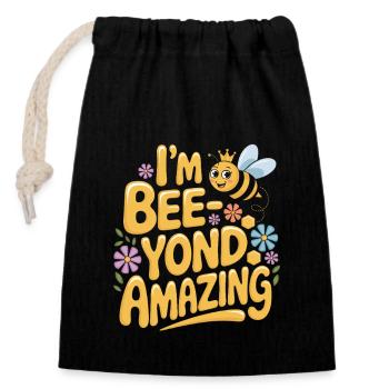I'm strong as a bee fantastic - Closable cotton gift bag (14x20cm) - black - Front