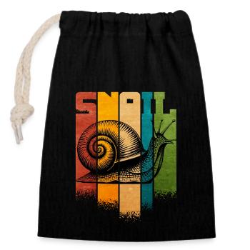 Snail - Closable cotton gift bag (14x20cm) - black - Front