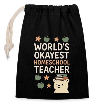 Homeschool Mom Mama Bear Homeschooling Geschenk - Verschließbarer Geschenkbeutel aus Baumwolle (14x20cm) - Schwarz - Vorne