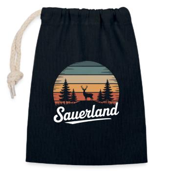 Sauerland - Verschließbarer Geschenkbeutel aus Baumwolle (14x20cm) - Navy - Vorne