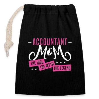 Accountant Mom The Idol The Myth Data Analysis - Verschließbarer Geschenkbeutel aus Baumwolle (14x20cm) - Schwarz - Vorne