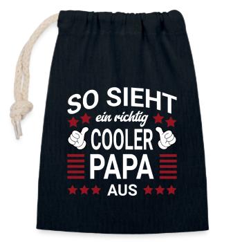 Cool dad style - Closable cotton gift bag (14x20cm) - navy - Front