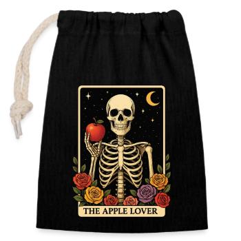 Apfel Tarot - Verschließbarer Geschenkbeutel aus Baumwolle (14x20cm) - Schwarz - Vorne