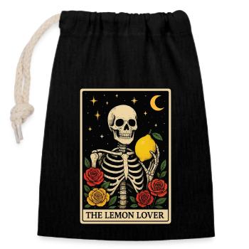 Lemon Tarot - Verschließbarer Geschenkbeutel aus Baumwolle (14x20cm) - Schwarz - Vorne