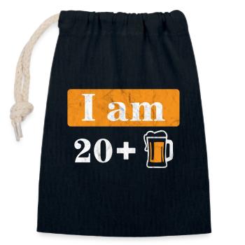 I'm 20 plus beer 21st birthday - Closable cotton gift bag (14x20cm) - navy - Front