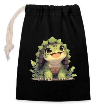 Snapping Turtles Snapping Turtle - Closable cotton gift bag (14x20cm) - black - Front