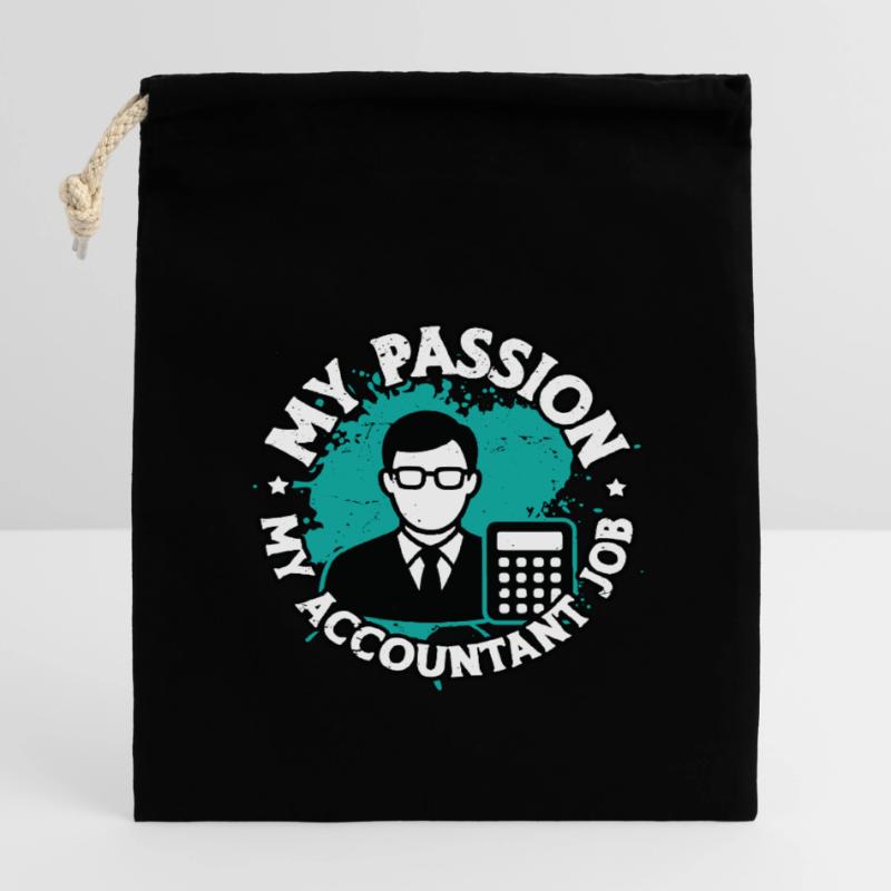 Comptabilité Ma passion Mon comptable Comptable Comptable Sac cadeau en coton avec cordon (14 x 20 cm)