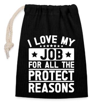 Insurance Agent Costume Love My Job Medicare - Verschließbarer Geschenkbeutel aus Baumwolle (14x20cm) - Schwarz - Vorne
