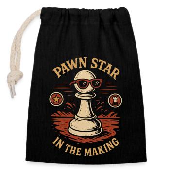 Peasant star in the making Chess player - Closable cotton gift bag (14x20cm) - black - Front
