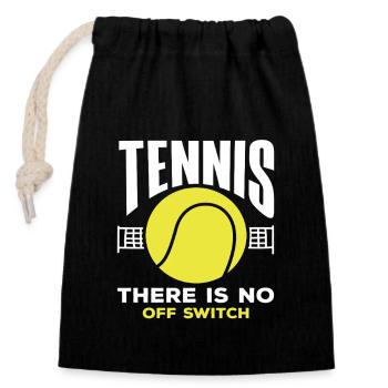 Tennis Player No Off Switch - Closable cotton gift bag (14x20cm) - black - Front