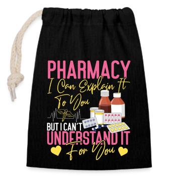 Pharmacy Tech Technician - Verschließbarer Geschenkbeutel aus Baumwolle (14x20cm) - Schwarz - Vorne