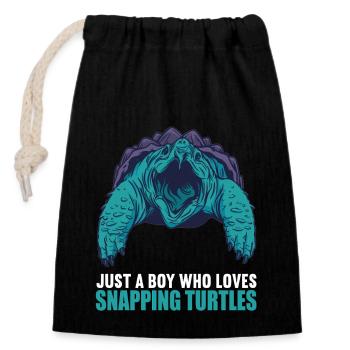 Snapping Turtles Snapping Turtle - Closable cotton gift bag (14x20cm) - black - Front