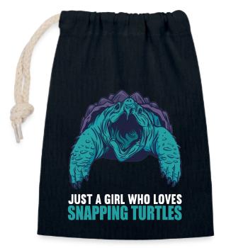 Snapping Turtles Snapping Turtle - Closable cotton gift bag (14x20cm) - navy - Front