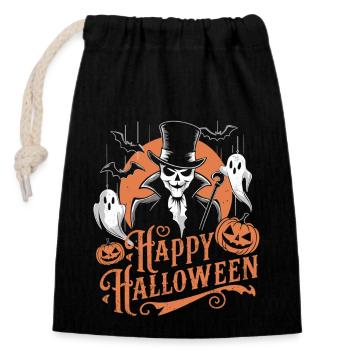 Skeleton Gentleman Halloween - Closable cotton gift bag (14x20cm) - black - Front