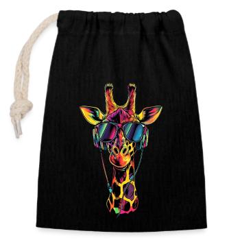Giraffe Africa Love Safari Wilderness Cute Giraffes - Closable cotton gift bag (14x20cm) - black - Front
