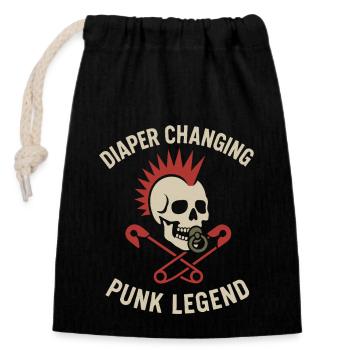 Punk Dad Alternative Paternity Rebellious - Closable cotton gift bag (14x20cm) - black - Front