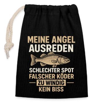 Angel Excuses – No Bite, No Problem - Closable cotton gift bag (14x20cm) - black - Front