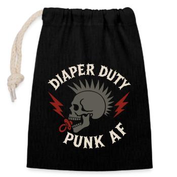Punk Dad Alternative Paternity Rebellious - Closable cotton gift bag (14x20cm) - black - Front