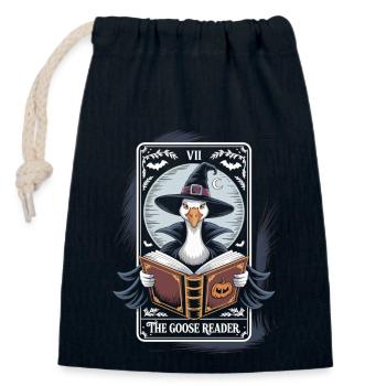 Oies Sorcières Tarot Reader Chemise - Sac cadeau en coton avec cordon (14 x 20 cm) - bleu marine - Devant