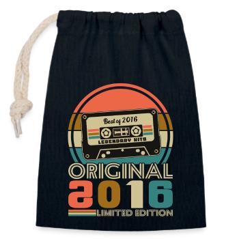 10 Jahre 2016 Vintage Retro-Geburtstag - Verschließbarer Geschenkbeutel aus Baumwolle (14x20cm) - Navy - Vorne