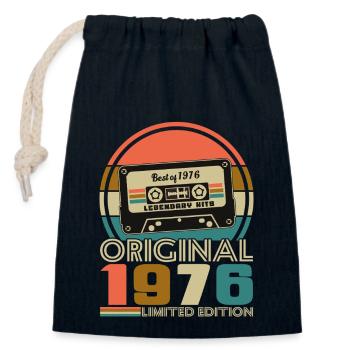 50 Années 1976 Vintage Rétro Anniversaire - Sac cadeau en coton avec cordon (14 x 20 cm) - bleu marine - Devant