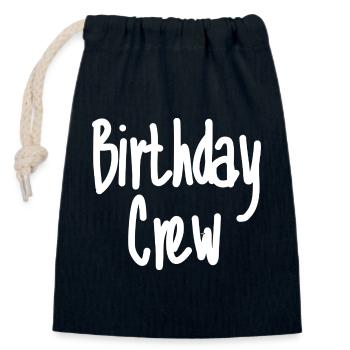 Birthday Crew - Verschließbarer Geschenkbeutel aus Baumwolle (14x20cm) - Navy - Vorne