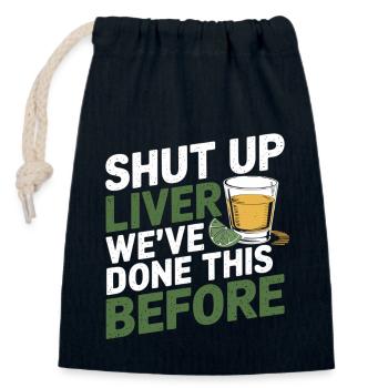 Alkohol Party Spruch Shirt - Verschließbarer Geschenkbeutel aus Baumwolle (14x20cm) - Navy - Vorne